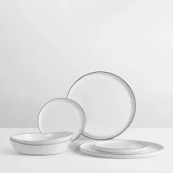 Broste Copenhagen Nordic Salt dinner set for two, 6 pieces WhiteBlack New