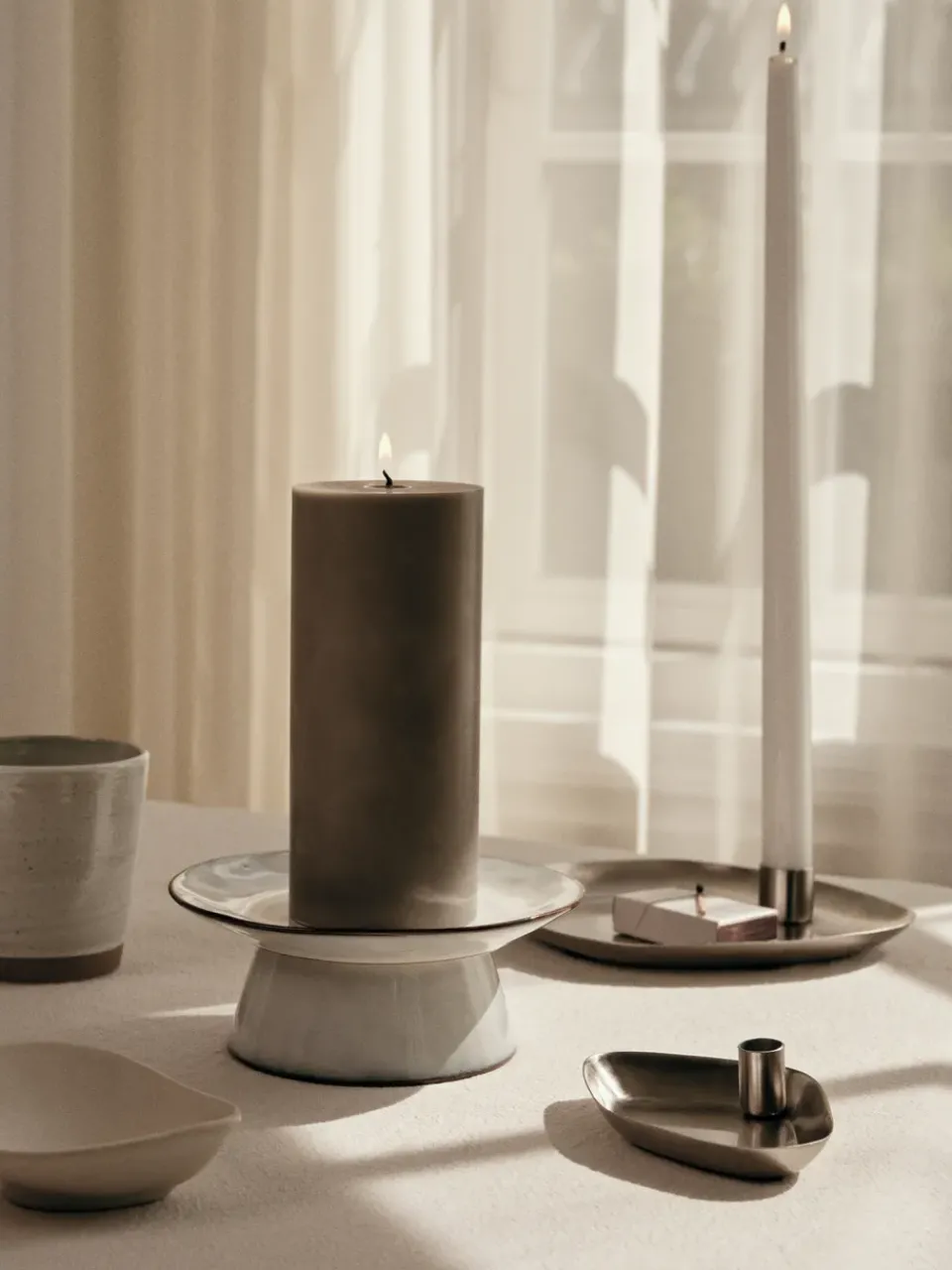 Broste Copenhagen Nordic Sand cake stand, Ø14.5 cm Beige Outlet