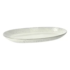 Broste Copenhagen Nordic Sand oval serving platter, 30x17 cm Beige New