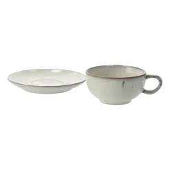 Broste Copenhagen Nordic Sand tea cup and saucer, 5.8 cm Beige Hot