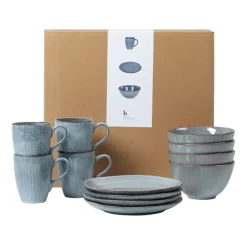 Broste Copenhagen Nordic Sea breakfast set, 12 pieces Grey Clearance