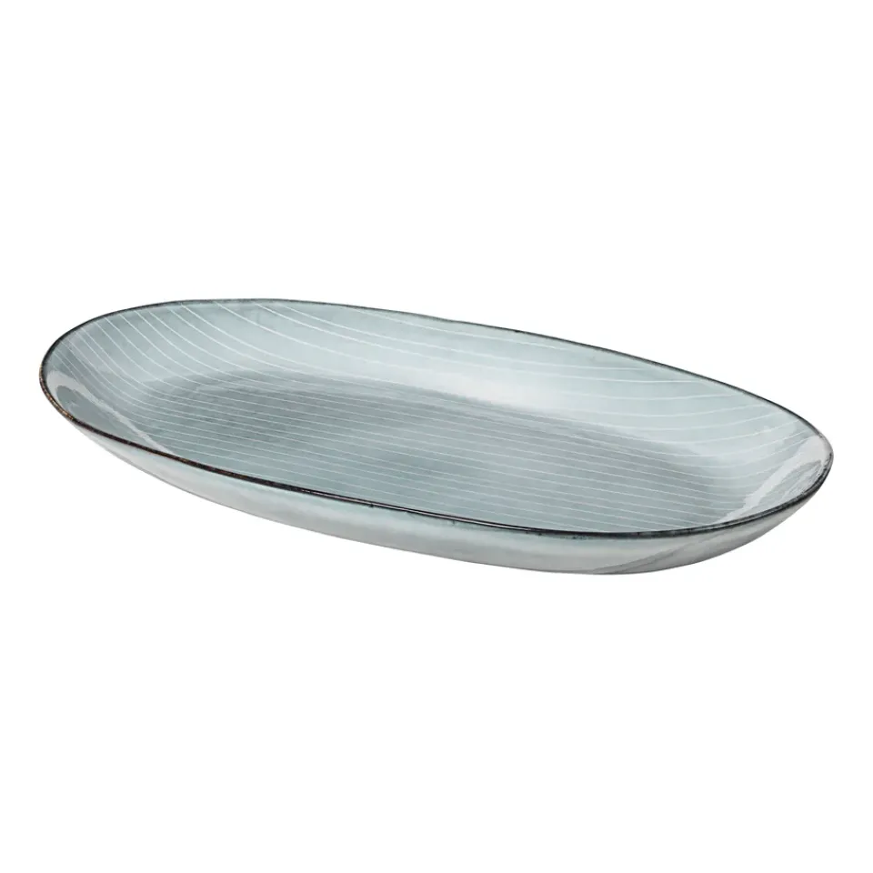 Broste Copenhagen Nordic sea oval serving platter, 17x30 cm Blue Outlet