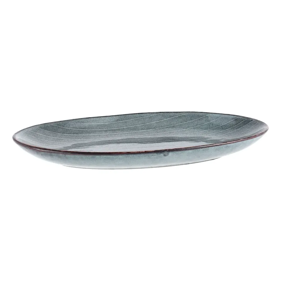 Broste Copenhagen Nordic sea oval serving platter, 13.6x22 cm Blue Discount