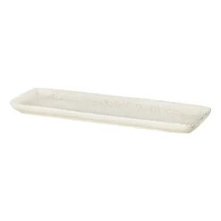 Broste Copenhagen Nordic Vanilla rectangular saucer 12.5x35 cm, Cream with grains BeigeWhite Sale