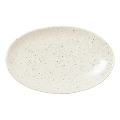 Broste Copenhagen Nordic Vanilla saucer oval 22 cm, Cream with grains BeigeWhite New