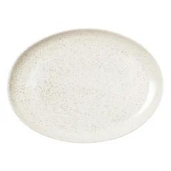 Broste Copenhagen Nordic Vanilla saucer oval 35.5 cm, Cream with grains BeigeWhite Outlet