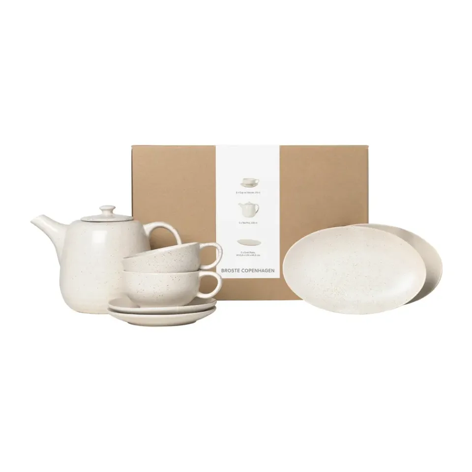 Broste Copenhagen Nordic Vanilla tea service for two, 5 pieces Beige New