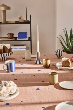 OYOY Nori tablecloth 140x260 cm, Terracotta-optic blue BrownBlue Outlet