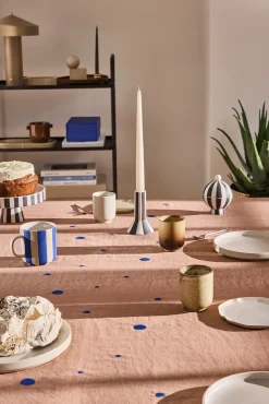 OYOY Nori tablecloth 140x260 cm, Terracotta-optic blue BrownBlue Outlet