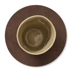 LIND DNA Nupo coaster circle, dark Brown Hot
