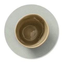 LIND DNA Nupo coaster circle, metallic (stone ) Grey