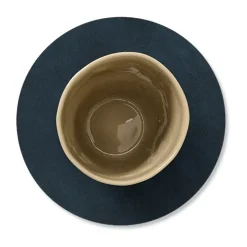 LIND DNA Nupo coaster circle reversible 1 pc, Midnight -petrol Blue Clearance