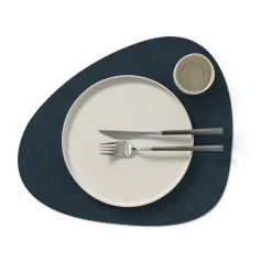 LIND DNA Nupo placemat reversible curve L 1 pc, Midnight -petrol Blue Outlet