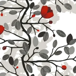 Arvidssons Textil Ofelia oilcloth, red-brown RedWhite Best