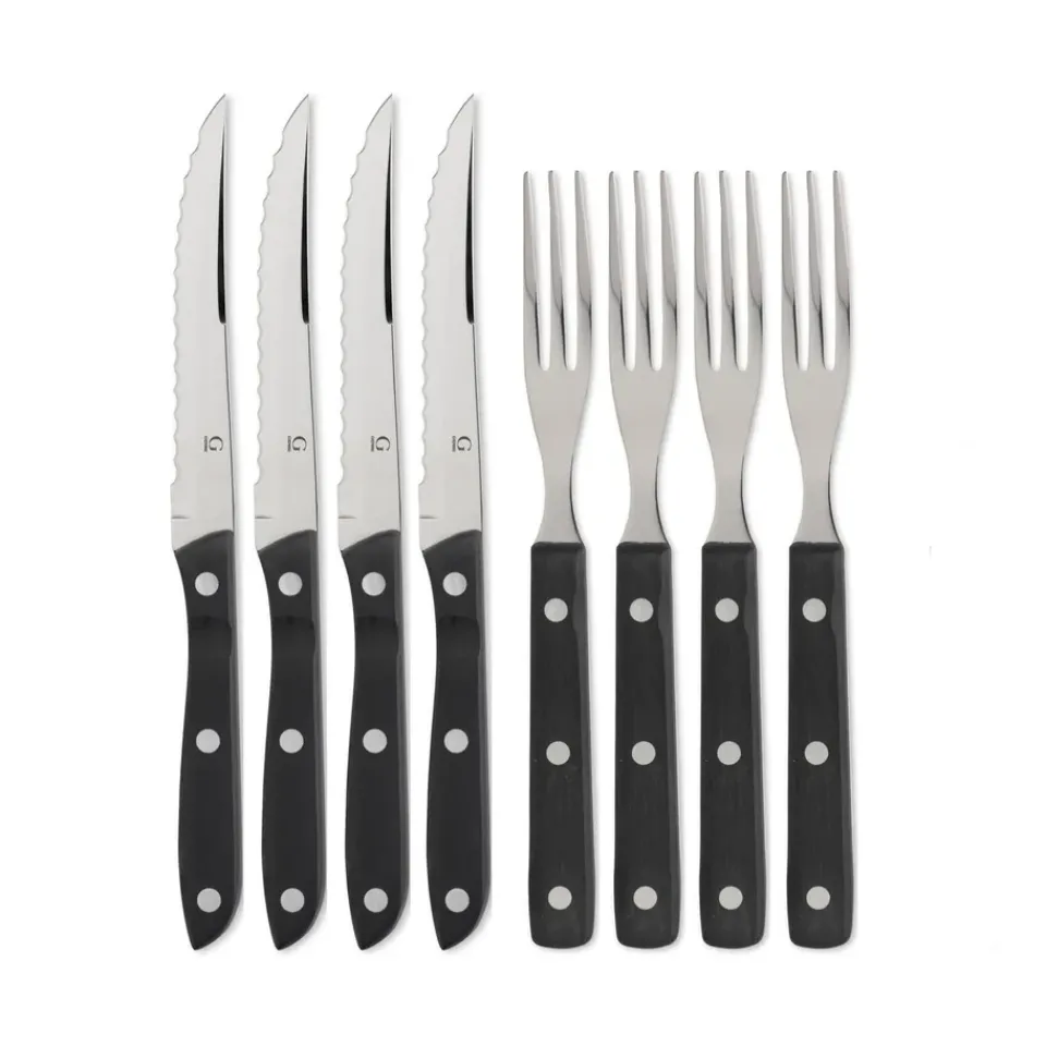 Gense Old Farmer cutlery 8 pieces, 8 pcs Black