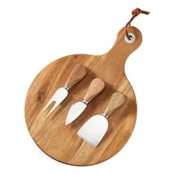 Dorre Oline cheese tray acacia 4 pieces, Ø23 cm BeigeBrown Online