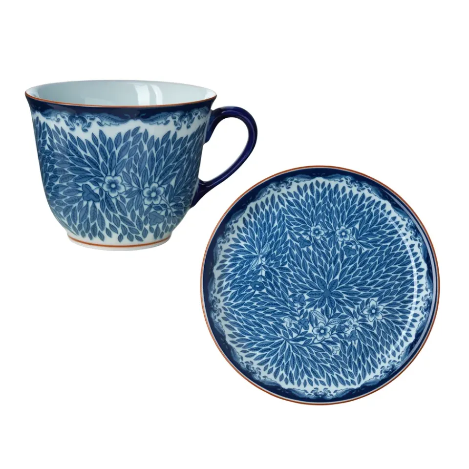 Rörstrand Ostindia Floris mug 40 cl and plate Ø20 cm, n Blue Best