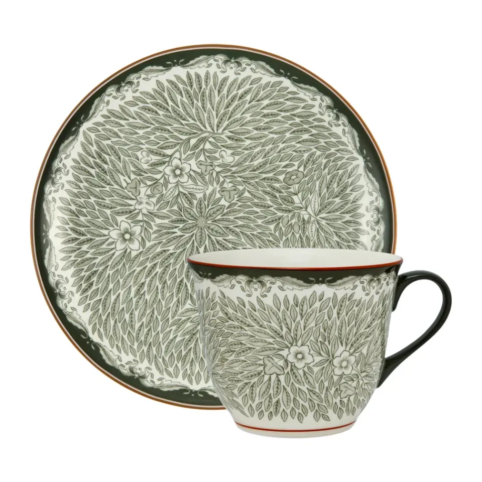Rörstrand Ostindia Floris mug 40 cl and plate Ø20 cm, n Green New