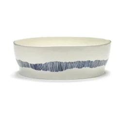 Serax Ottolenghi Feast salad bowl Ø27,5 cm, stripes-blue White Sale