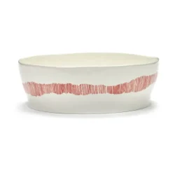 Serax Ottolenghi Feast salad bowl Ø27,5 cm, stripes-red White Outlet