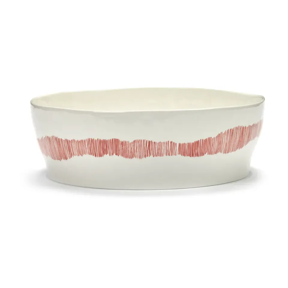 Serax Ottolenghi Feast salad bowl Ø27,5 cm, stripes-red White Outlet