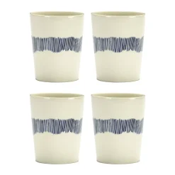 Serax Ottolenghi Feast tea cup 33 cl 4-pack, stripes-blue White New