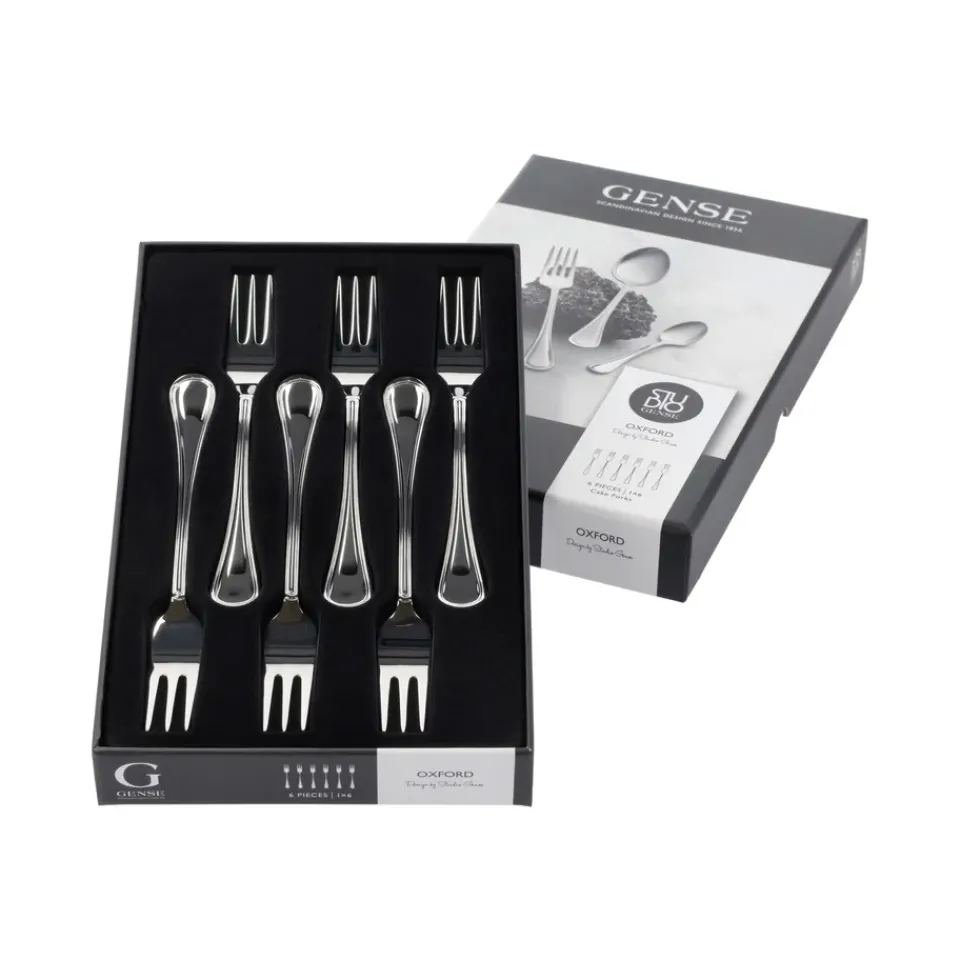 Gense Oxford cake fork 6-pack, Stainless steel Silver-coloured New