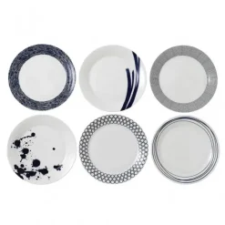Royal Doulton Pacific plate blue 6 pieces, 28 cm BlueWhite Clearance