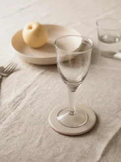 Tell Me More Palermo glass coaster Ø11 cm, Off-white Beige Outlet