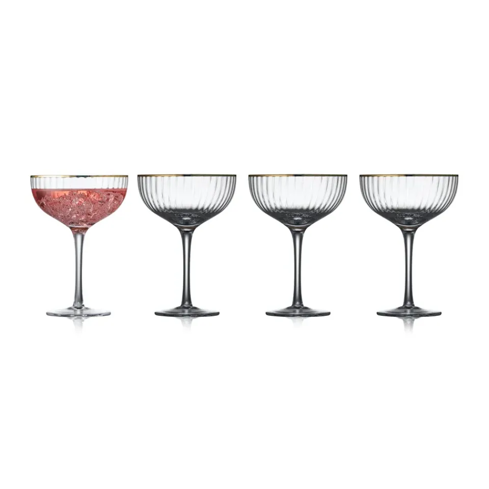 Lyngby Glas Palermo Gold cocktail glass 31.5 cl 4-pack, Clear-gold TransparentGold-coloured Hot