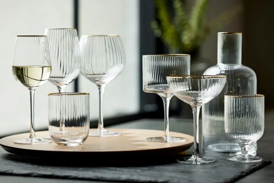 Lyngby Glas Palermo Gold gin & tonic glass 32 cl 4-pack, Clear-gold TransparentGold-coloured Hot