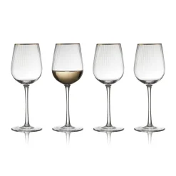 Lyngby Glas Palermo Gold white wine glass 30 cl 4-pack, Clear-gold TransparentGold-coloured Outlet