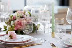 Lyngby Glas Palermo Gold white wine glass 30 cl 4-pack, Clear-gold TransparentGold-coloured Outlet