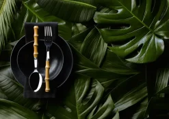 SABRE Paris Panda fork, Stainless steel-bamboo Silver-colouredBeige Sale