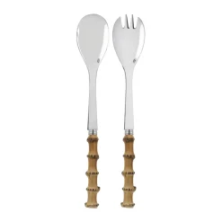 SABRE Paris Panda salad servers, 2 pieces, Bamboo light Brown New
