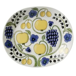 Arabia Paratiisi oval plate 36 cm, blue BlueYellowWhite Clearance