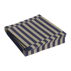 HAY Pattern Lunch Stripe napkin 33x33 cm 20-pack, Dark blue-dark sand pillar BlueBeige Clearance