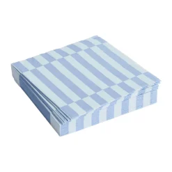 HAY Pattern Lunch Stripe napkin 33x33 cm 20-pack, Light -dusty pillar Blue Clearance