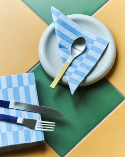 HAY Pattern Lunch Stripe napkin 33x33 cm 20-pack, Light -dusty pillar Blue Clearance
