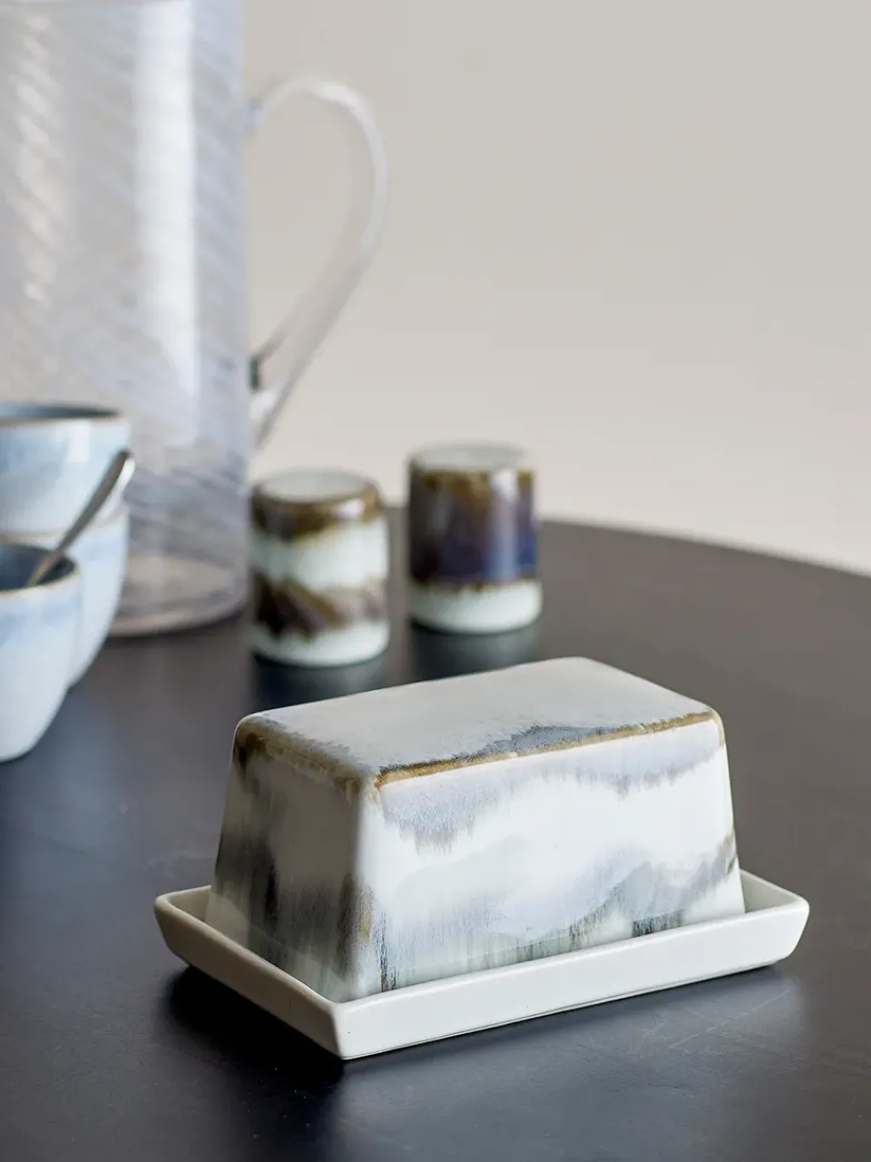 Bloomingville Paula butter dish 11.5x17.5 cm, Gray Grey Discount