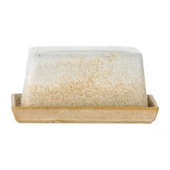 Bloomingville Paula butter dish 11.5x17.5 cm, Nature White Clearance