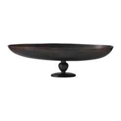 Audo Copenhagen Pavot serving tray on foot, Brown Hot