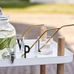 Orrefors Peak metal straws 4-pack, Brass Gold-coloured Outlet