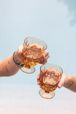 Sagaform Picknick Juni glass 4-pack, Amber Orange Clearance