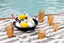 Sagaform Picknick Juni glass 4-pack, Amber Orange Clearance