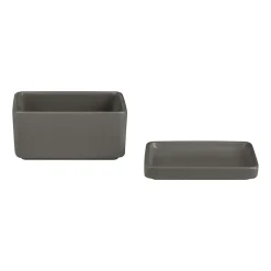 Blomus Pilar butter dish - storage box 250 ml, Pewter Grey Clearance