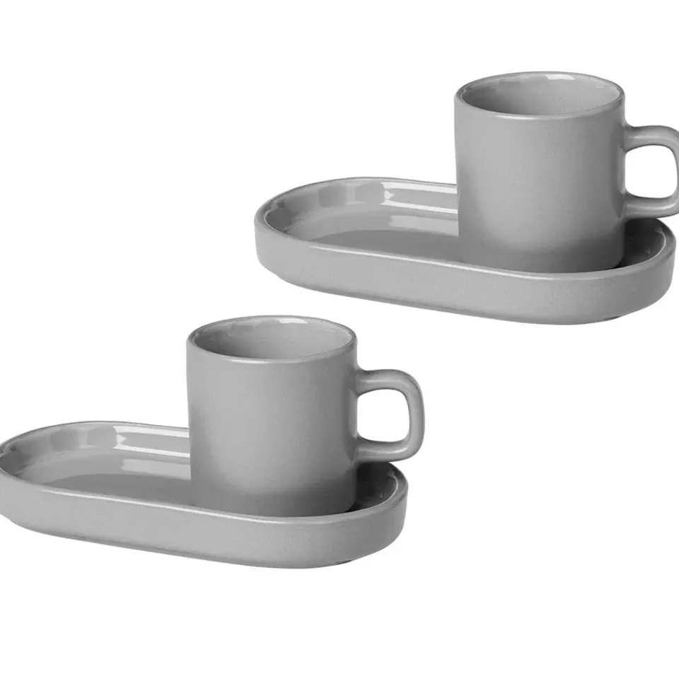 Blomus Pilar espresso cup with saucer 2-pack, Mirage Grey Online