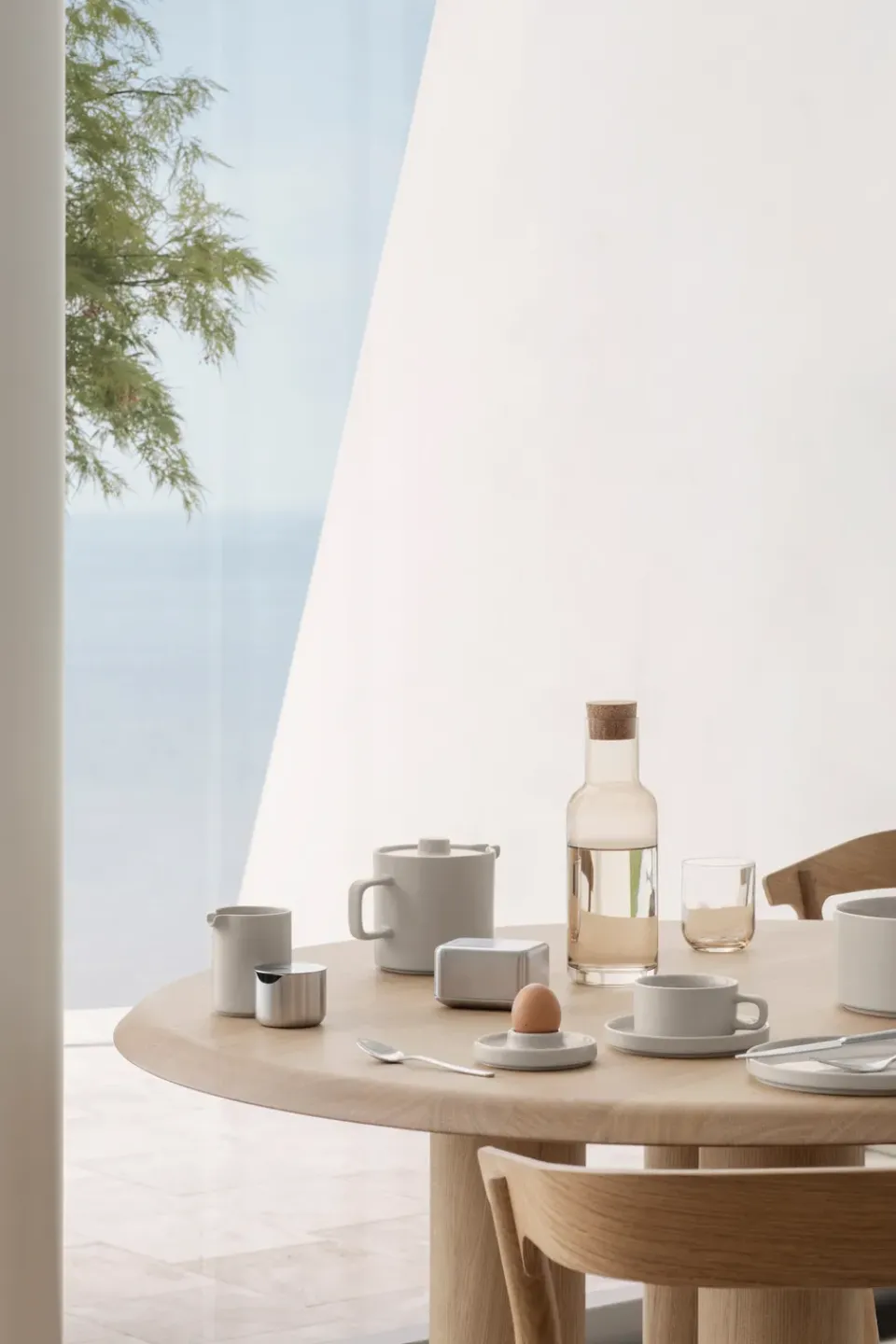 Blomus Pilar mug with saucer 2-pack, Moonbeam Beige