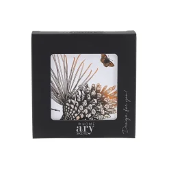 Åry Home Pine Cone coaster 6-pack, cotton White Discount