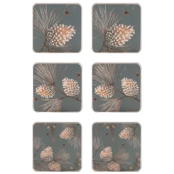 Åry Home Pine Cone coaster 6-pack, moss Grey Clearance